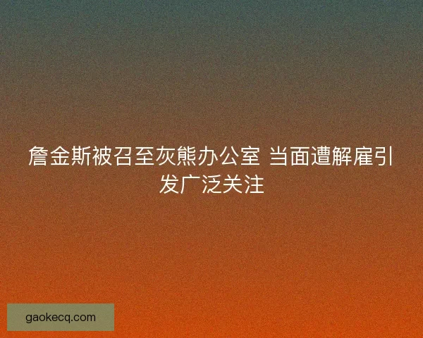 詹金斯被召至灰熊办公室 当面遭解雇引发广泛关注