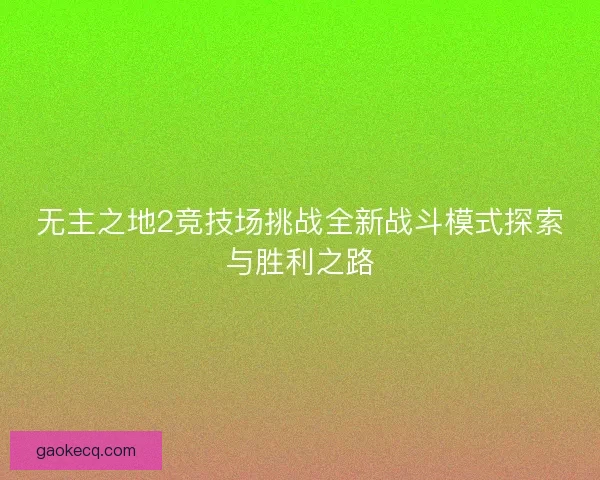 无主之地2竞技场挑战全新战斗模式探索与胜利之路