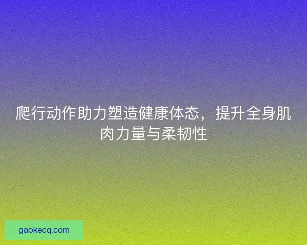 爬行动作助力塑造健康体态，提升全身肌肉力量与柔韧性