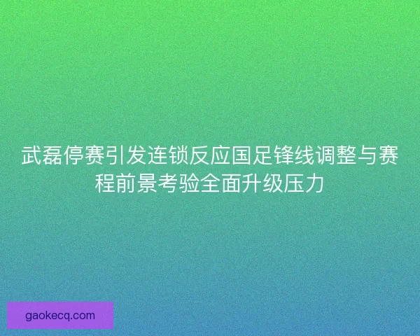 武磊停赛引发连锁反应国足锋线调整与赛程前景考验全面升级压力
